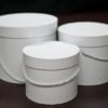 set of 3 White Round Flower Boxes