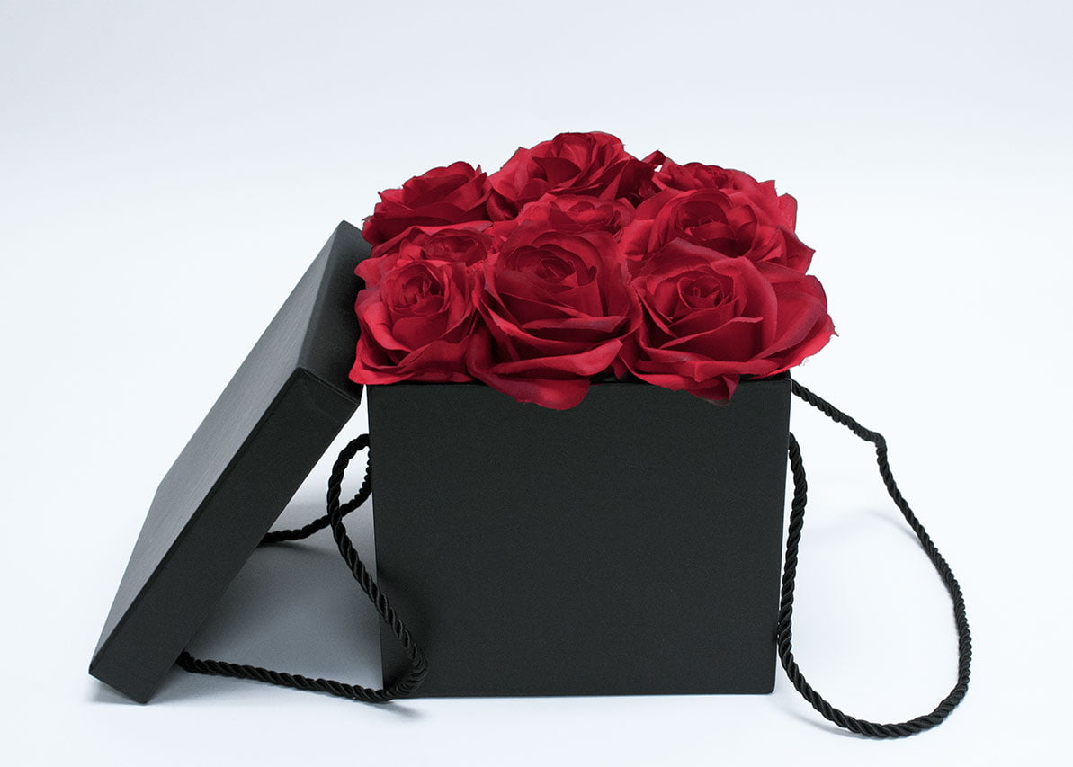 W9458blk2 Set of 3 Black Square Flower boxes Set of 3 Black Square Flower boxes