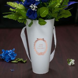 W9208 White Cylinder “Just for You” Flower Box