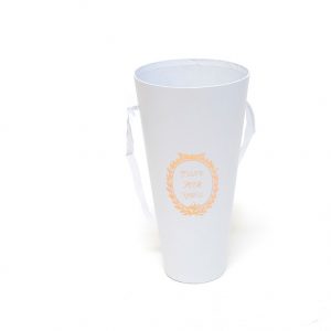 W9208 White Cylinder “Just for You” Flower Box