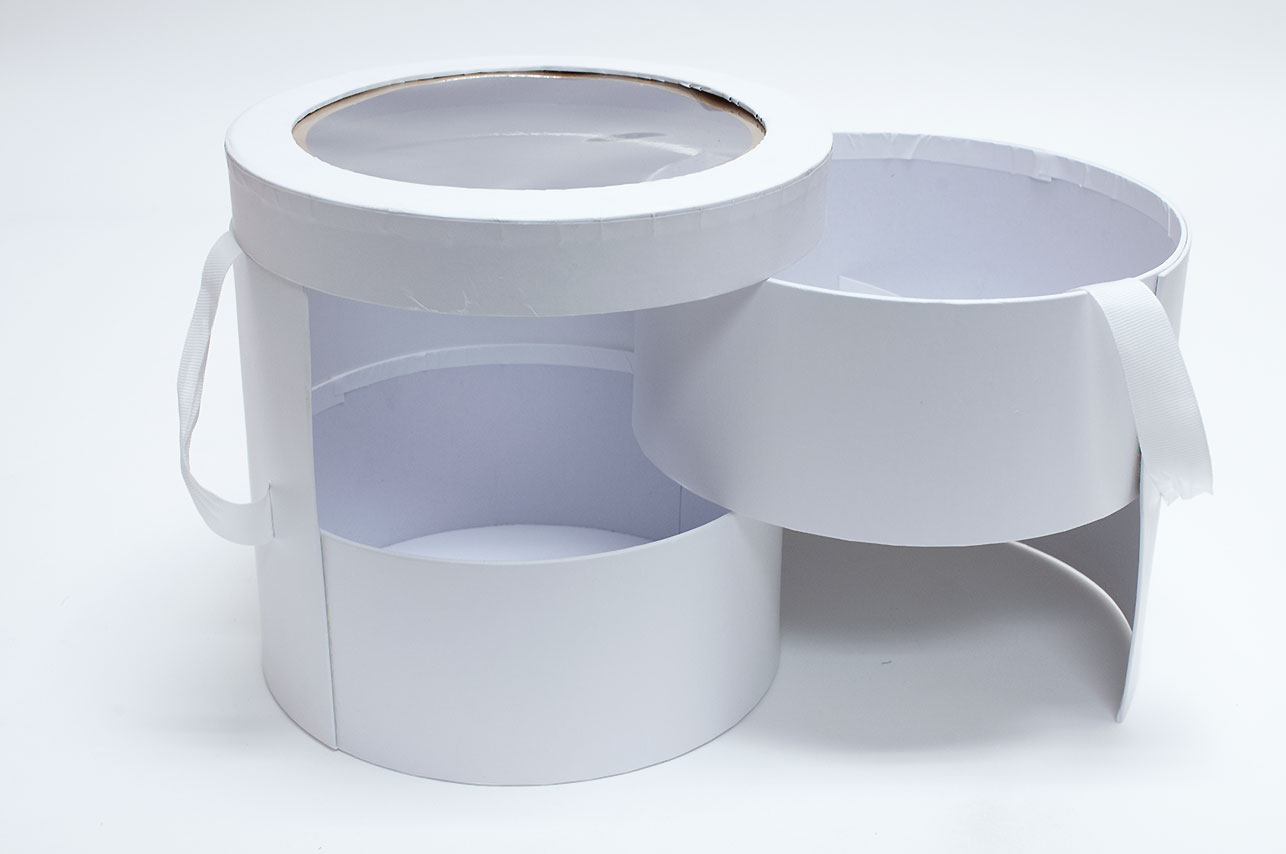 White Round Flower Box