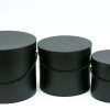 set of 3 Black Round Flower Boxes