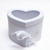 w9849 White Two Layer Heart Shape Flower Box White Two Layer Heart Shape Flower Box