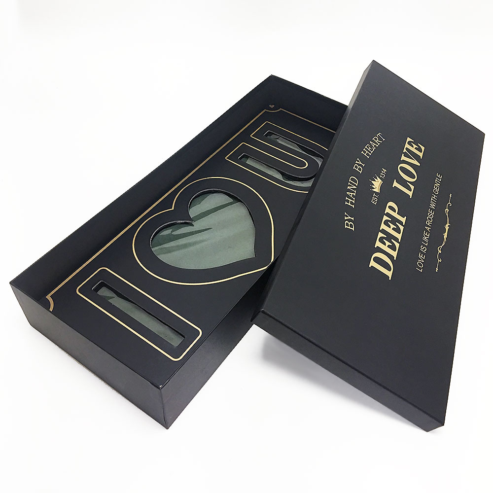 Black I Love you Flower Box