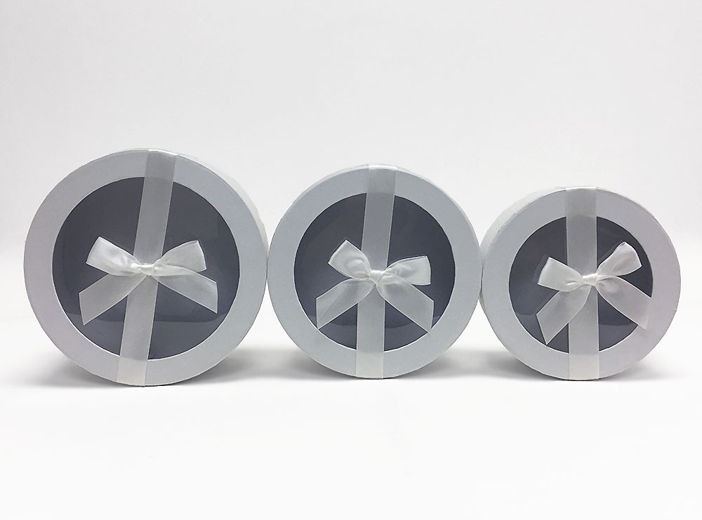 White Round Flower Boxes