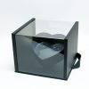 10214Ablack-2 Black Acrylic Flower Box with Tilted Heart