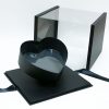 10214Ablack-3 Black Acrylic Flower Box with Tilted Heart