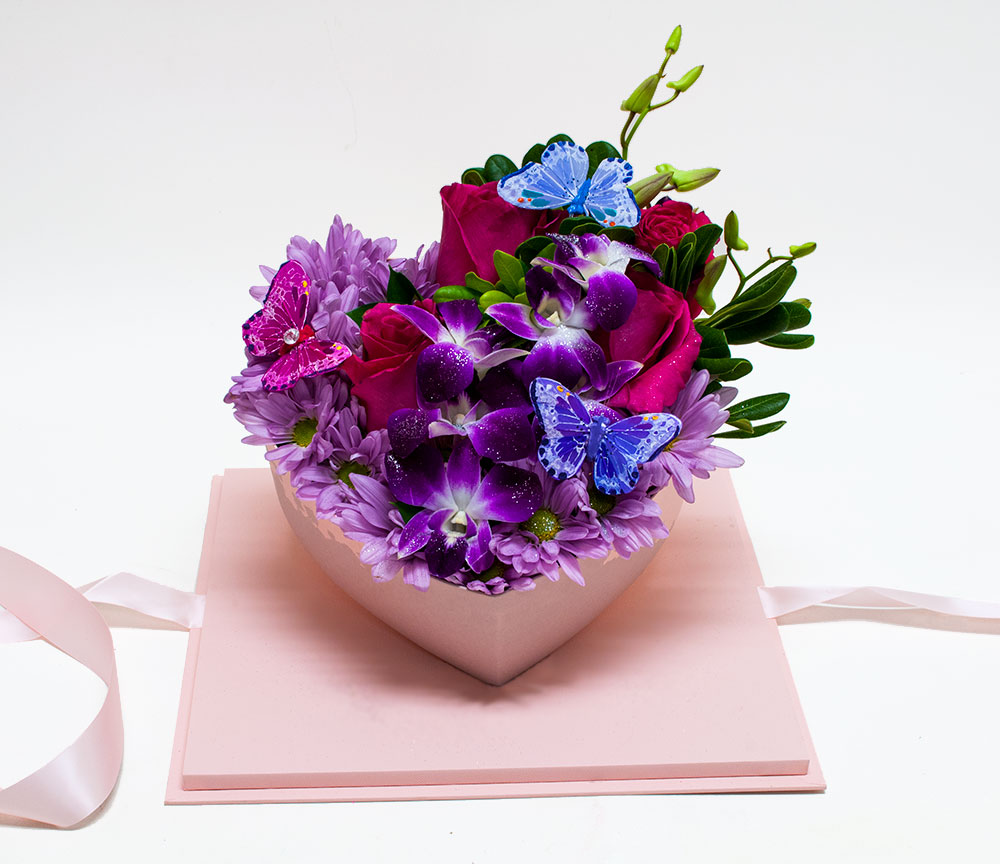 1021Apink-design-1 Acrylic Square Flower Box