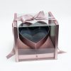Rose Gold Acrylic Flower Box with Drawer and Ribbon