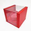 7354-2 Red Square Transparent Flower Box