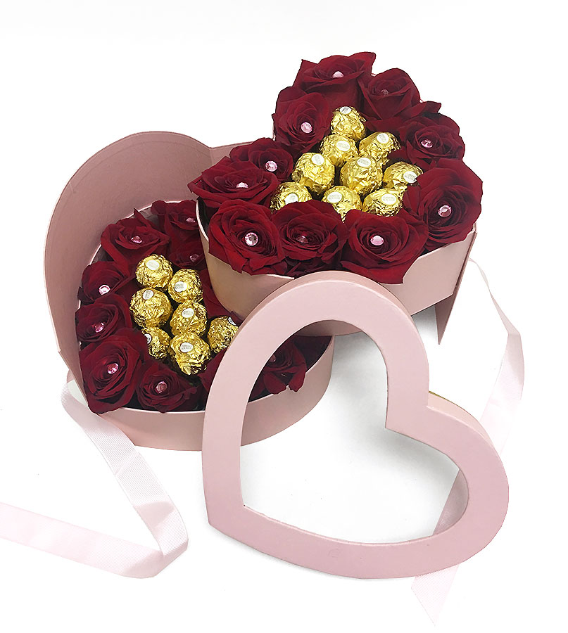 9851design-1 Two Tiers Heart Shape Flower box
