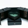 1004Ablack-2 Black Square Flower Box With Heart Enclosed