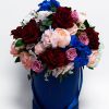 Royal Blue Round Flower Boxes Set of 3