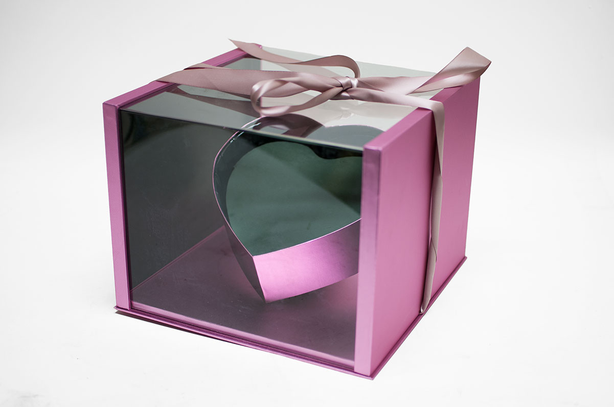 1021A-brosegold-web Rose Gold Acrylic Square Flower box