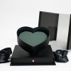 1119Ablk-web3 Black Acrylic Square Flower Box Tilted Heart Center And Drawer