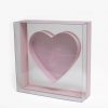 X Large Pink Transparent Hard Plastic Square Flower Box With Heart Shape In The Middle X Large Pink Transparent Hard Plastic Square Flower Box With Heart Shape In The Middle