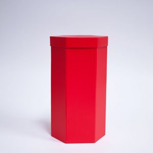 W7358 Red Hexagon 3 Tiers Triple Layer Flower Box