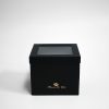 W9768-1 Black Square Double Layer Flower Box With Window