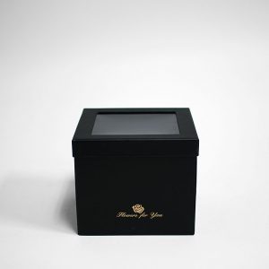 W9768 Black Square Double Layer Flower Box With Window