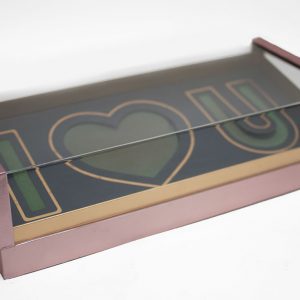 Rose Gold Acrylic I Love You Flower Box Comes With Liners and Foams