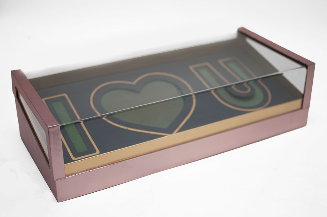 Pink Acrylic I Love You Flower Box