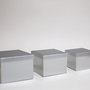 W6855 Silver Striped Flower Boxes Set of 3
