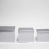 W6855 Silver Striped Flower Boxes Set of 3