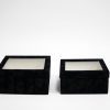 w7335 Black Velvet Square Flower Box with Window Set of 2 w7335 Black Velvet Square Flower Box with Window Set of 2