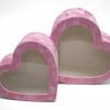 Set of 2 Velvet Heart Shape Flower Boxes