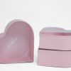 W9827 Clear Lid Pink Heart Shape Flower Box Set of 3