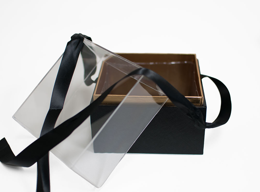 1131Ablk Mini Black Acrylic Square Flower Box