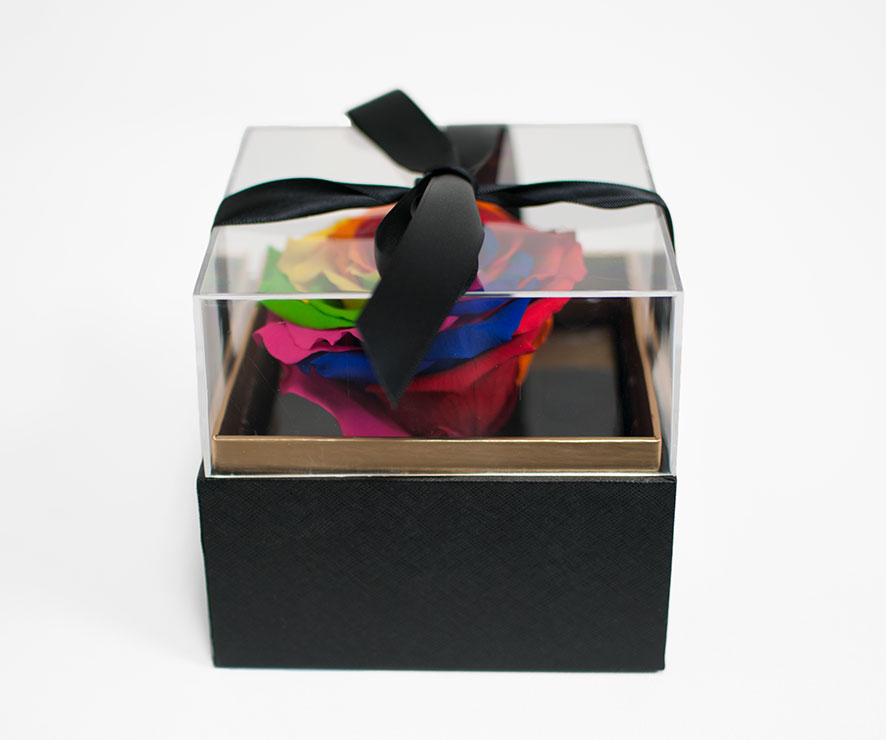 1131Ablk Mini Black Acrylic Square Flower Box