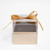 1131Agold Mini Gold Acrylic Square Flower Box