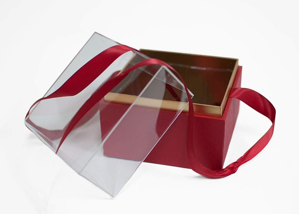 1131Ared Mini Red Acrylic Square Flower Box 1131Ared Mini Red Acrylic Square Flower Box