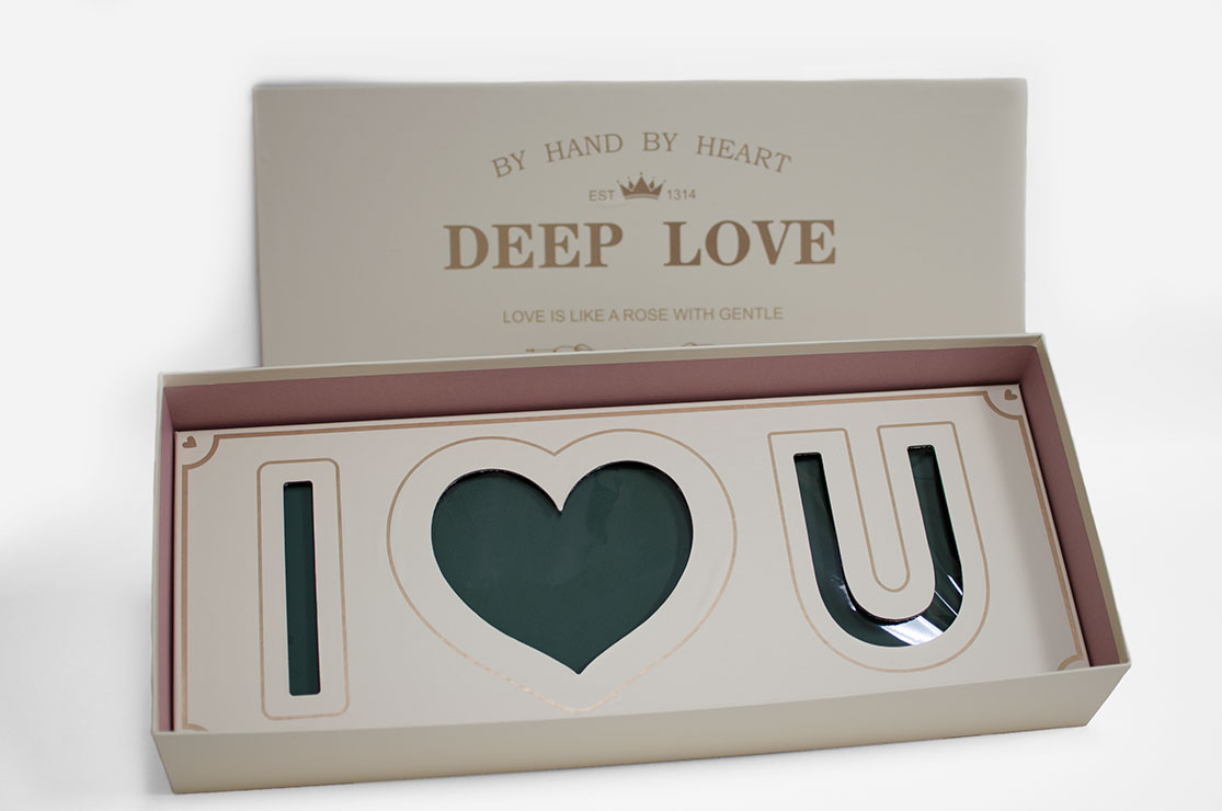 Vanilla Rectangular I Love You Flower Box With Liners and Foams