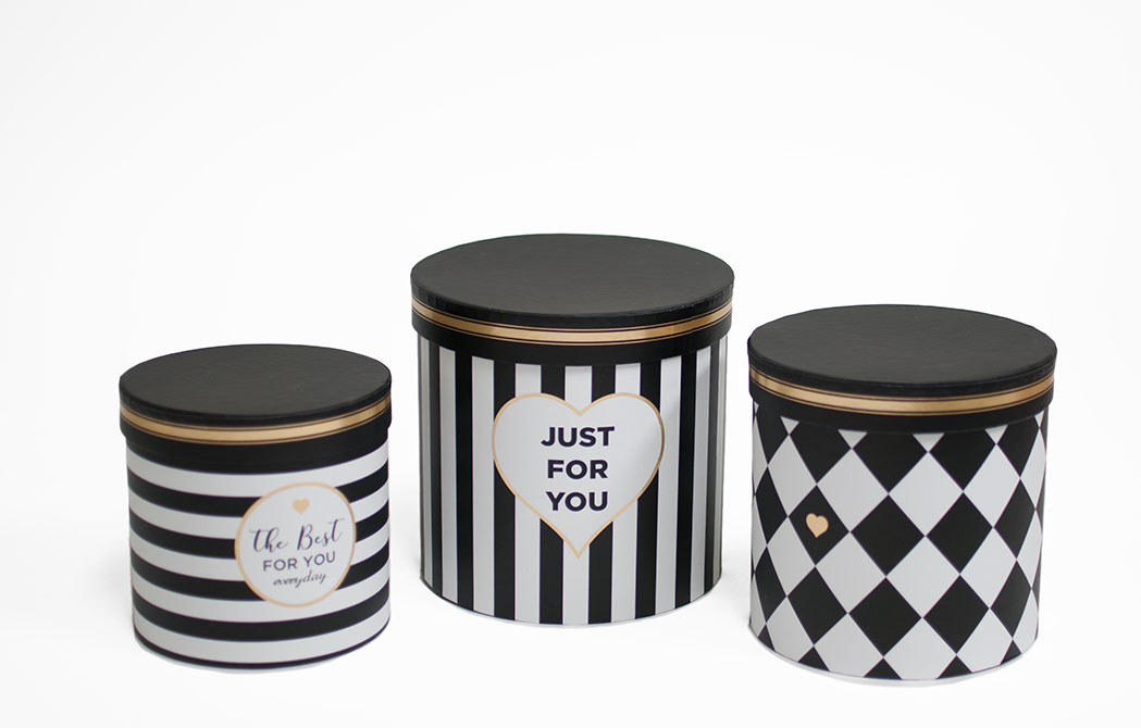 W6609 The Best for You Everyday Striped Round Flower Box Set of 3