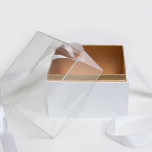 1131Awhite Mini White Acrylic Square Flower Box