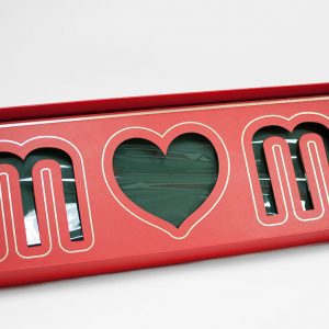 Red Rectangular Love Mom Flower Box With Liners and Foams