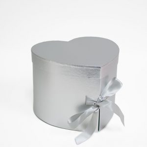 W7492 Silver Heart Shape Flower Box (Two-Layers)