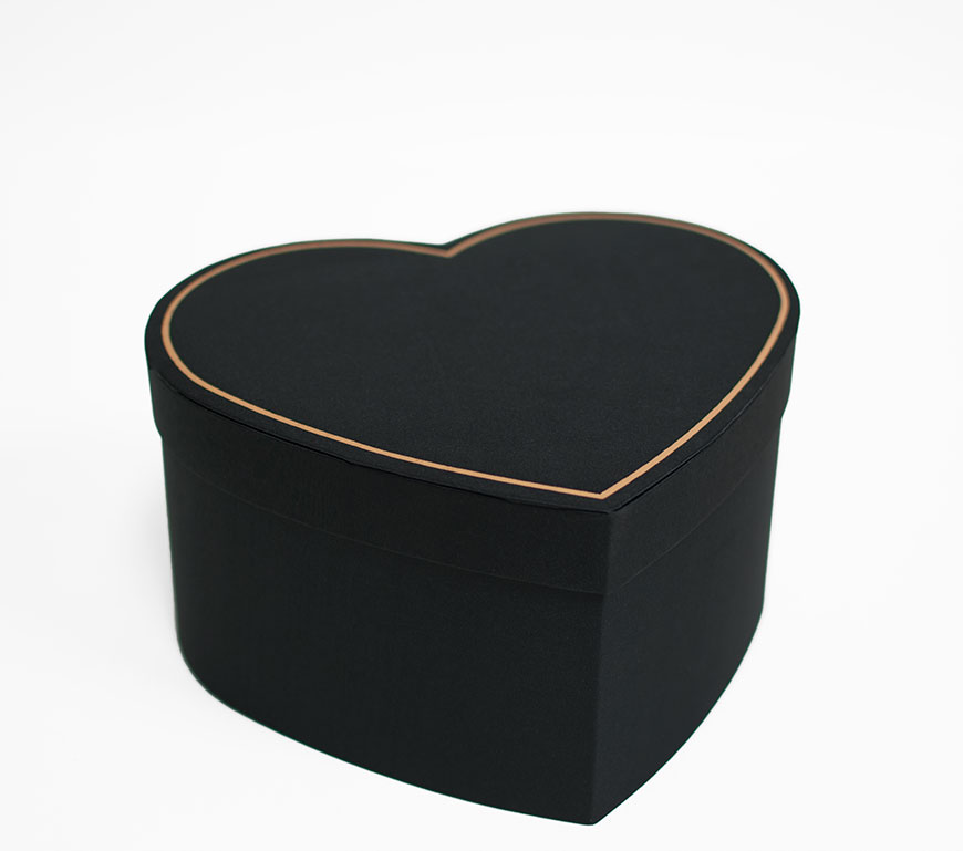 Small Black Heart Shape Flower Box Small Black Heart Shape Flower Box