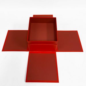 W7198 Red Square Surprise Box with Double Layer Square Container
