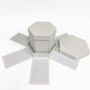 W7435 White Hexagon Surprise Box  Set of 3