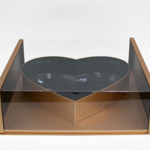 Gold Jumbo XL Premium Clear Square Flower Box with Heart in the Middle