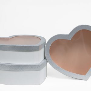 1128A White Jumbo XL Premium Luxury Heart Shaped Flower Box Set of 3